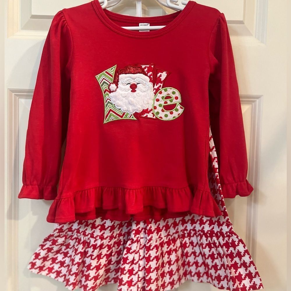 Girls 2-Piece Appliquéd Christmas Set NWOT 2T